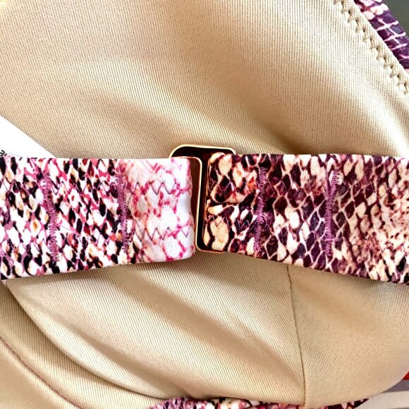 Shade & Shore Pink Snake Print Bikini Swim Top Underwire Bra Removable Pads - Picture 6 of 16